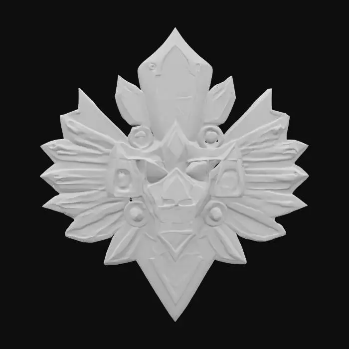 3D model for A high tech aztec emblem, it has glowing tech aspects , #emblem#