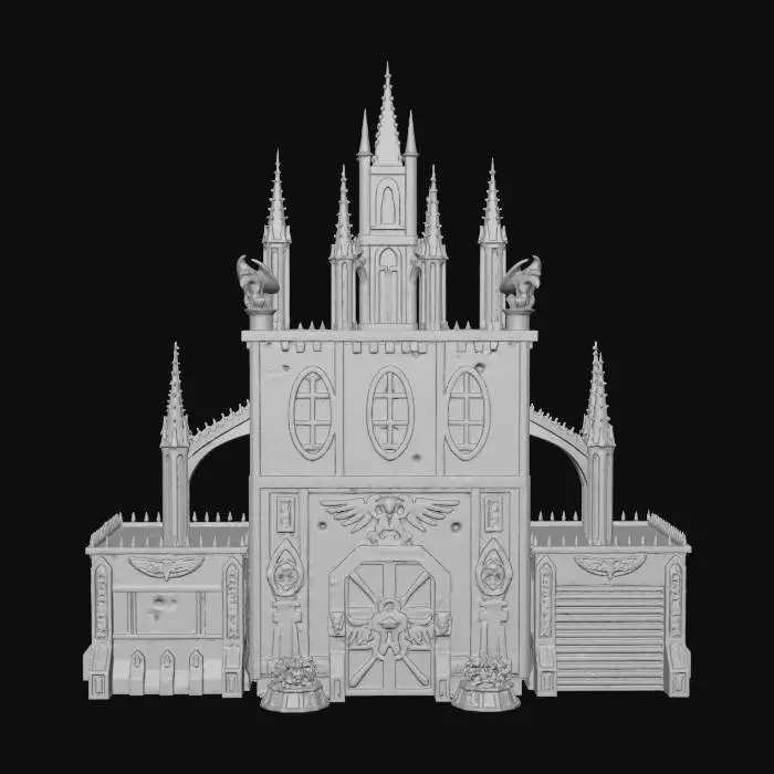 3D model for The Power Puff girls house but in the warhammer 40k universe