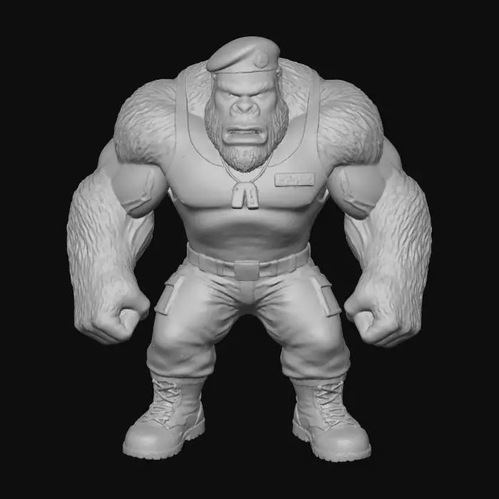 3D model for King Kong as Sgt. Slaughter from WWF drawn Blizzard games