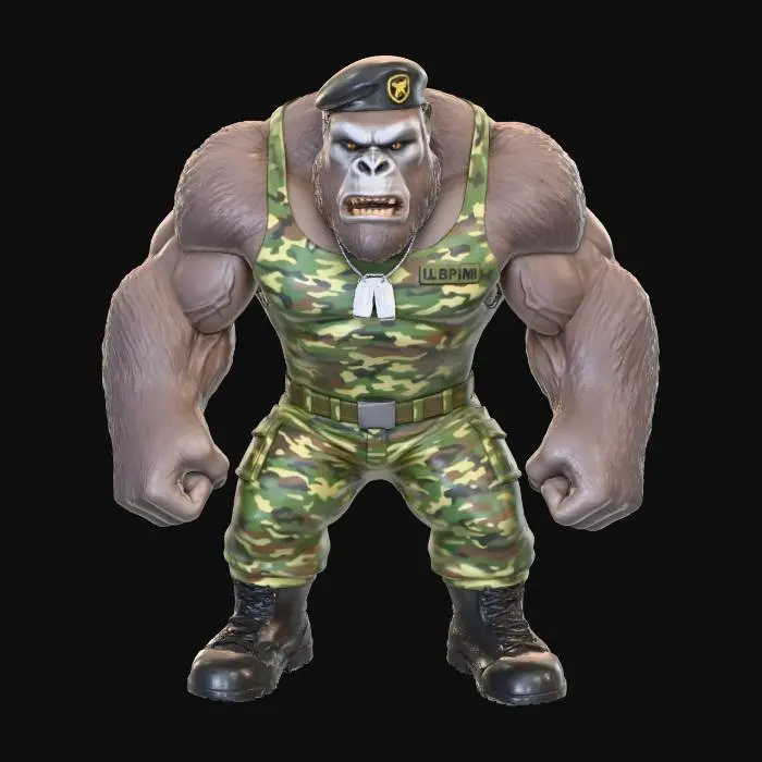 3D model for King Kong as Sgt. Slaughter from WWF drawn Blizzard games