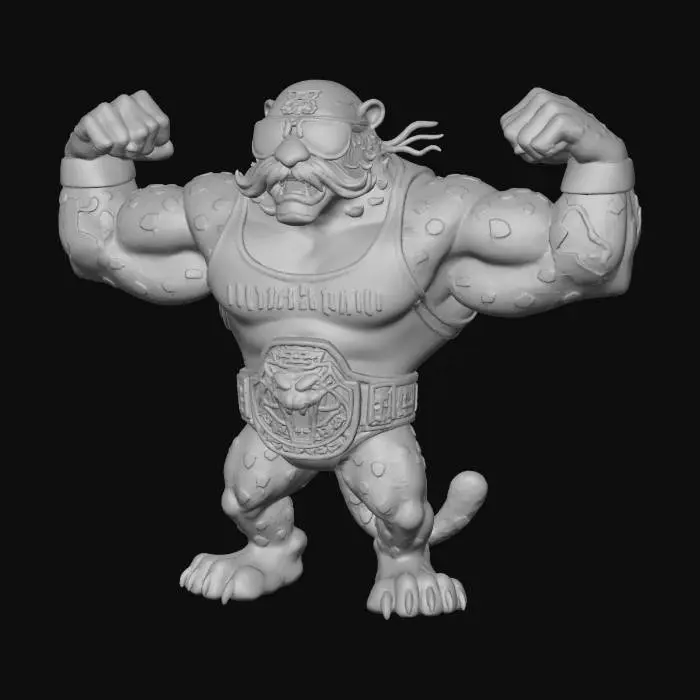 3D model for A Cheetah as Hulk Hogan from WWF drawn Blizzard games