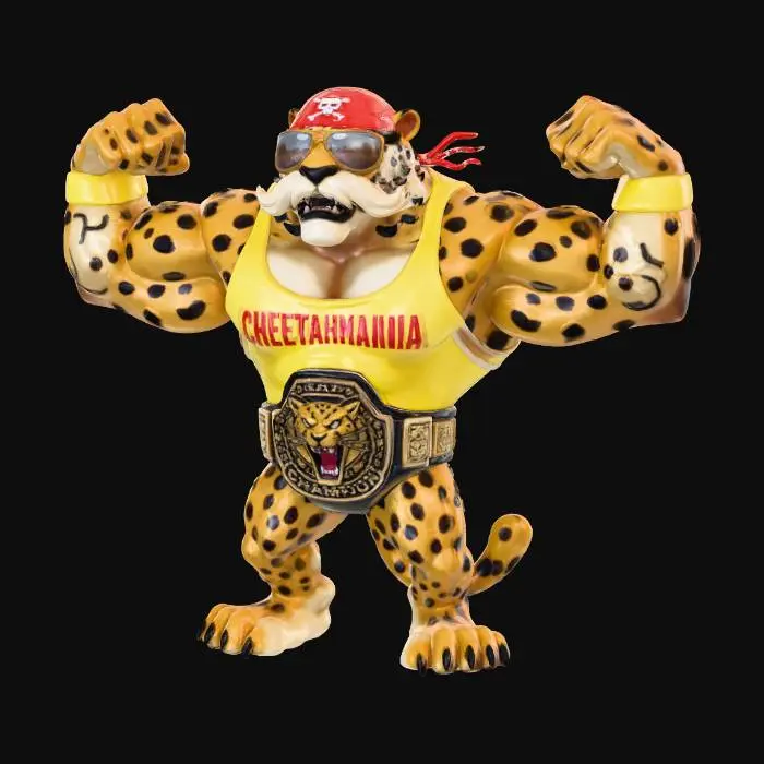 3D model for A Cheetah as Hulk Hogan from WWF drawn Blizzard games