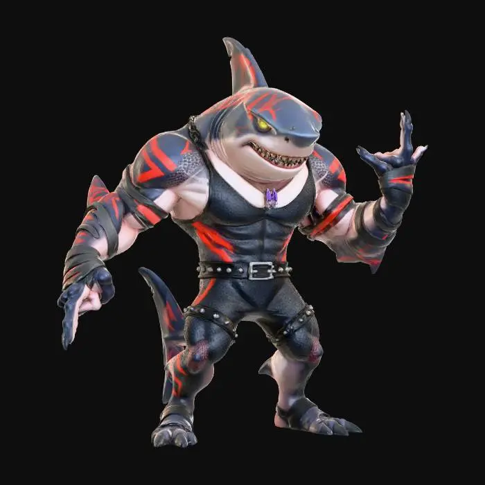 3D model for A shark as the Edge Hardy from WWF drawn Blizzard games, he has mesh