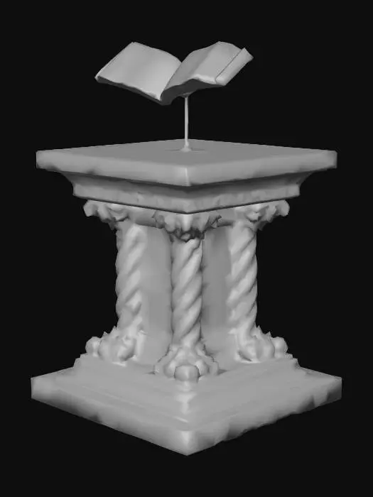 3D model for Stone book lectern