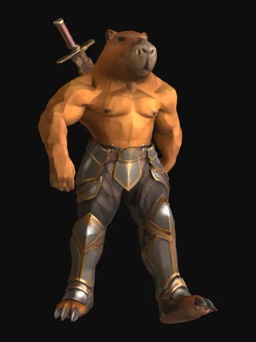 3D model for Capybara Warrior