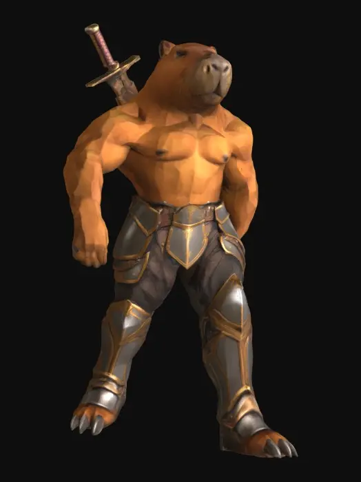 3D model for Capybara Warrior