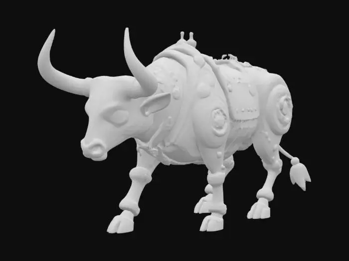 3D model for mechanical steampunk rodeo bull, #AroundTheWorld#