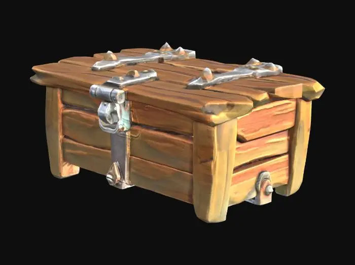 3D model for Wooden Treasure Chest, #arch#