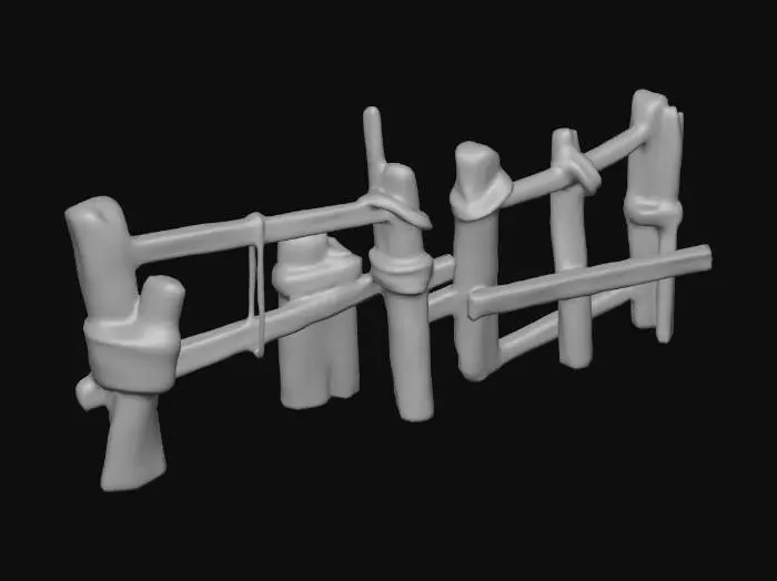 3D model for Rustic Wooden Fence, #Thanksgiving#