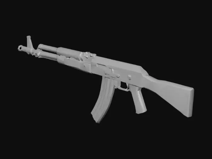 3D model for very low poly and low quality ak 74 rifle