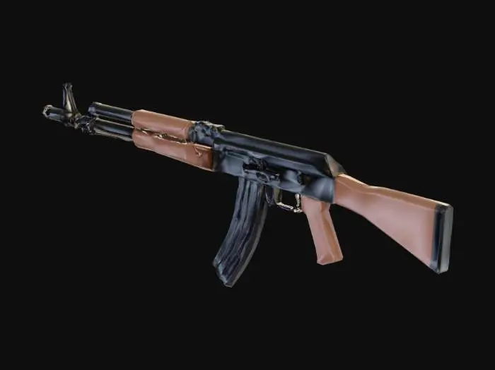 3D model for very low poly and low quality ak 74 rifle