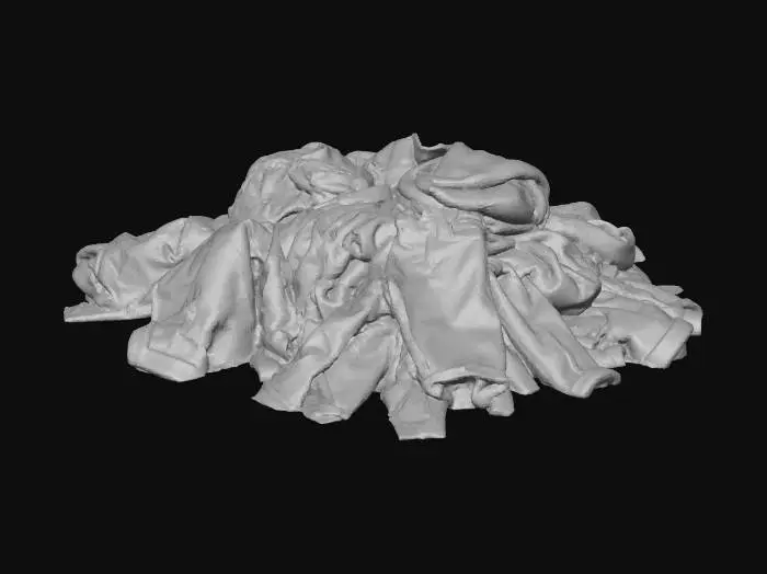 3D model for the object is a pile of dirty clothes on the floor