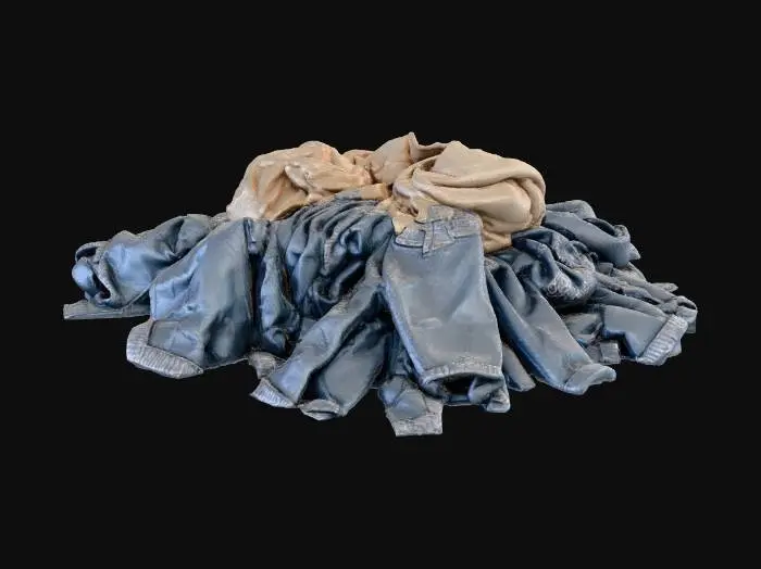 3D model for the object is a pile of dirty clothes on the floor
