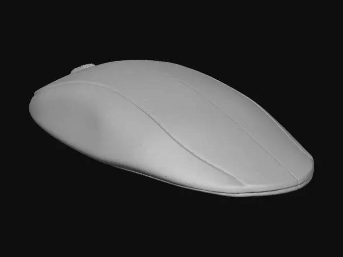3D model for the object is a off white mouse from 1995 with a usb cable