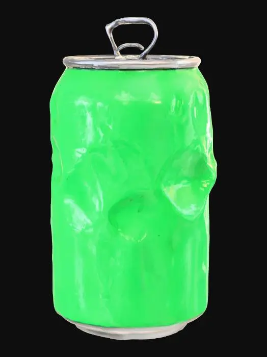 3D model for the object is a soda can from the 1990s thats been opened and crinkled