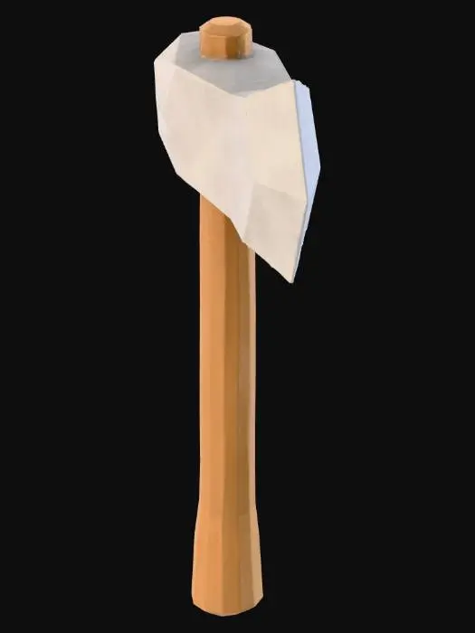 3D model for the image is a low poly stone axe thats clean and modern, but with a low poly look