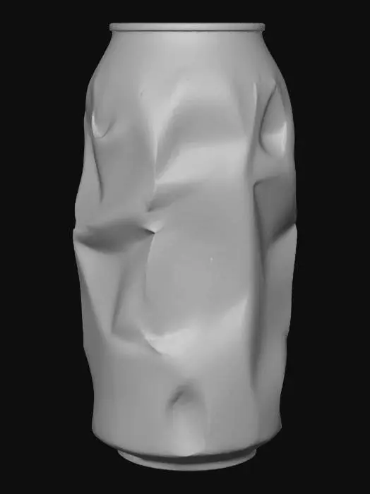 3D model for the object is a soda can from the 1990s thats been opened and crinkled