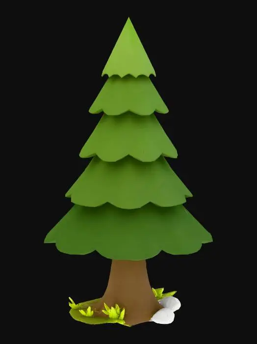 3D model for Low-Poly Pine Tree