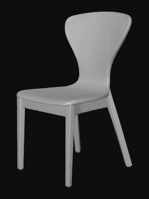 3D model for the object is a wooden chair with 4 legs and a back rest