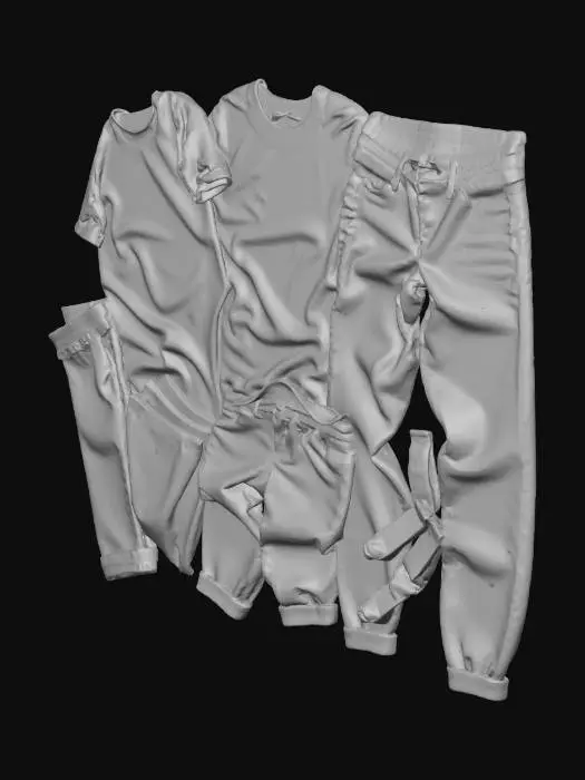 3D model for the object is a pile of dirty clothes on the floor