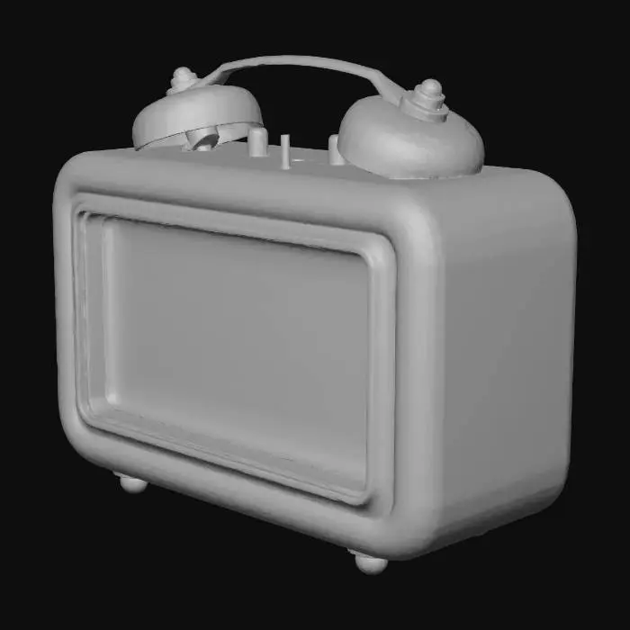 3D model for the object is a digital alarm clock from the 1990s with a blank screen no time on it
