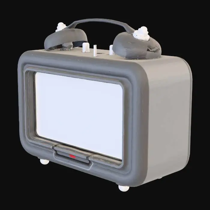 3D model for the object is a digital alarm clock from the 1990s with a blank screen no time on it