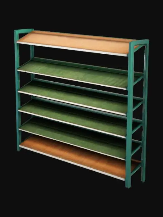 3D model for Ein stilisiertes Regal eines Supermarkts ohne Inhalte.