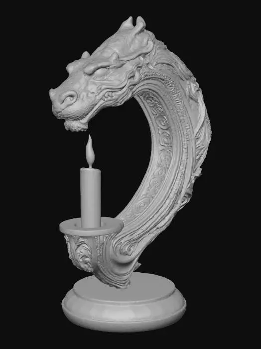 3D model for Dragon Candle Holder Left