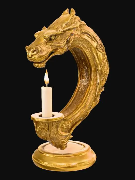 3D model for Dragon Candle Holder Left