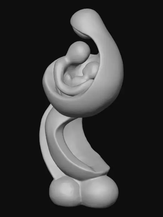 3D model for Beautiful abstract mother and infant.