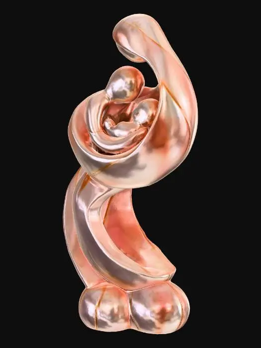 3D model for Beautiful abstract mother and infant.