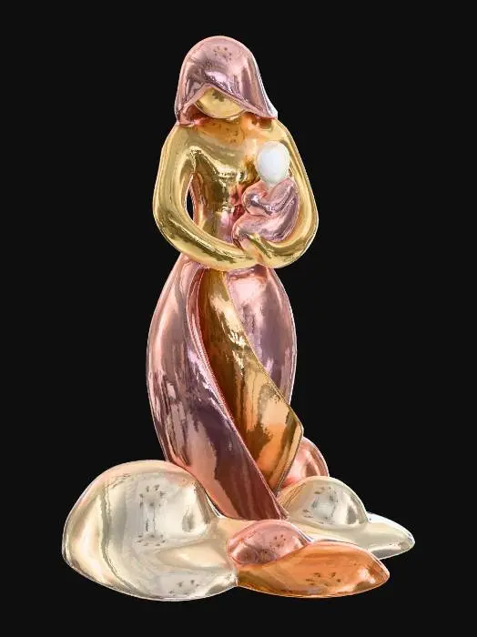 3D model for Beautiful abstract mother and infant.