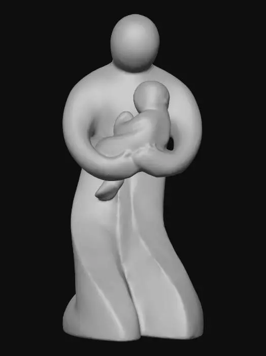 3D model for Beautiful abstract father and infant.