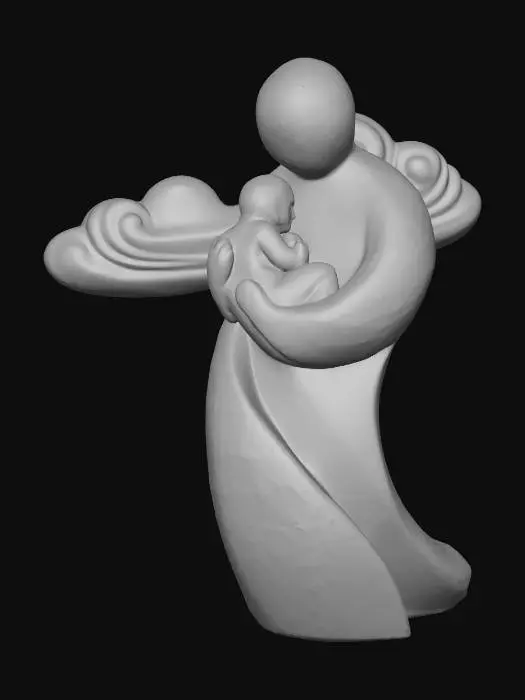 3D model for Beautiful abstract father and infant.