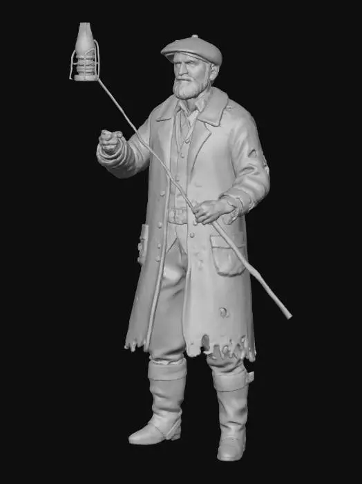 3D model for #Christmas2025#, The old lamp lighter of long long ago.