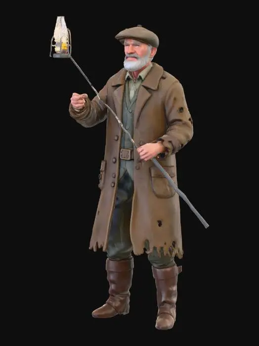 3D model for #Christmas2025#, The old lamp lighter of long long ago.
