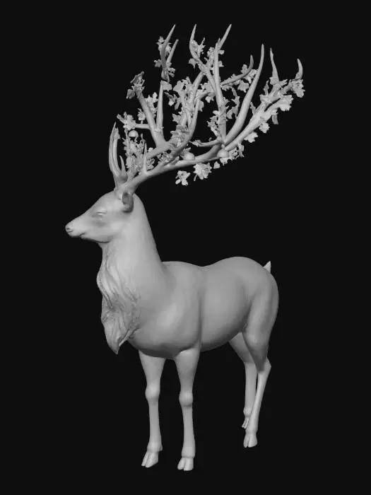 3D model for #Christmas2025#, Fantasy Yuletide Stag