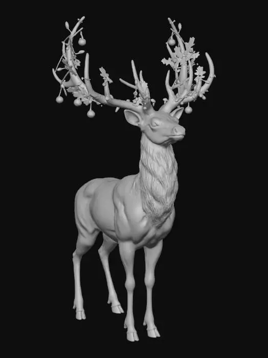 3D model for #Christmas2025#, Fantasy Yuletide Stag
