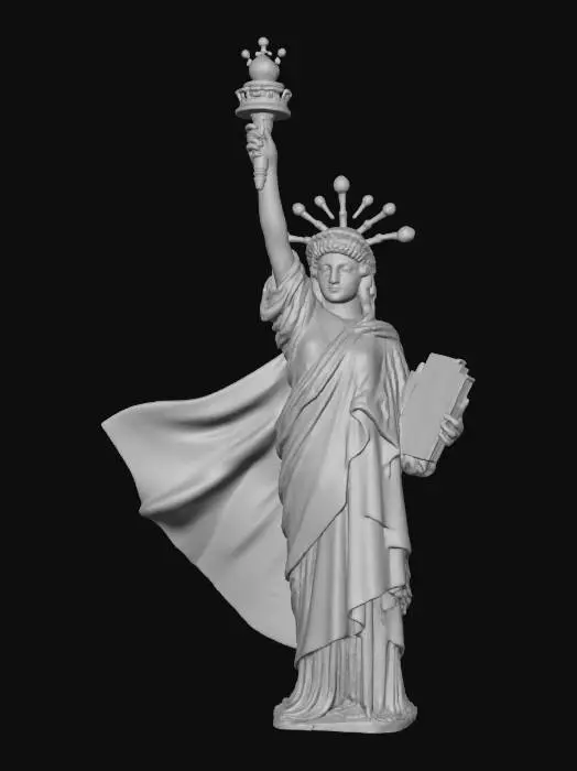 3D model for Statue of Liberty red white and blue flag Valentine.