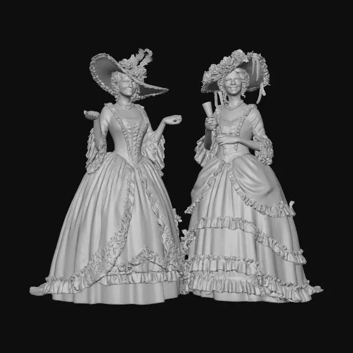 3D model for 1800s Aristocratic Ladies Chatting