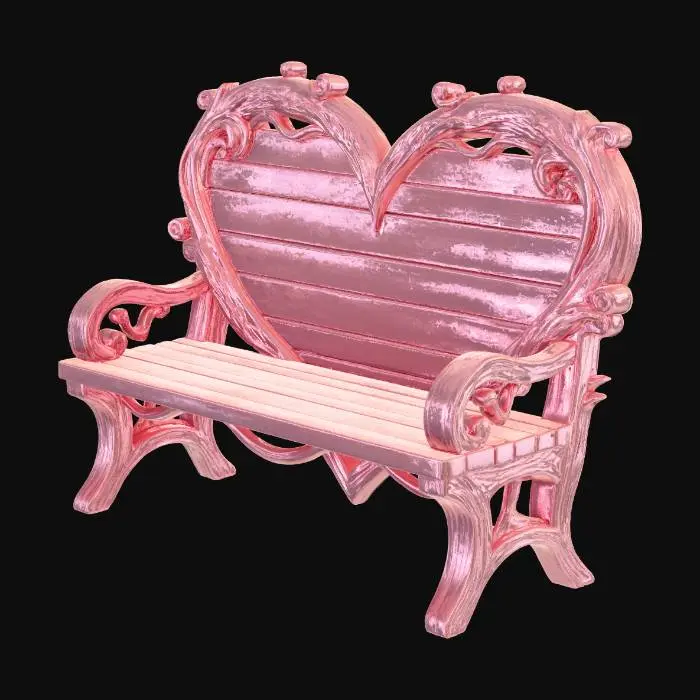 3D model for Heart-shaped park bench.