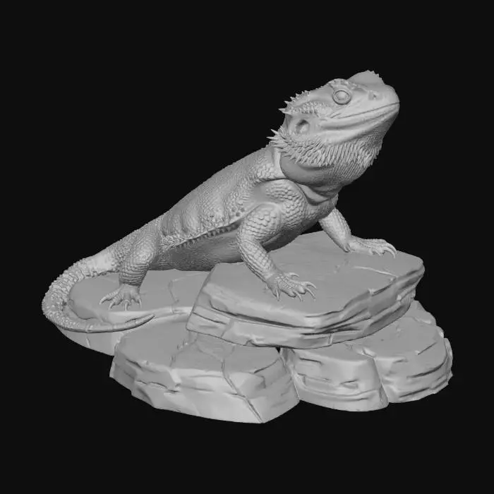 3D model for Bearded Dragon on a Rock Stack