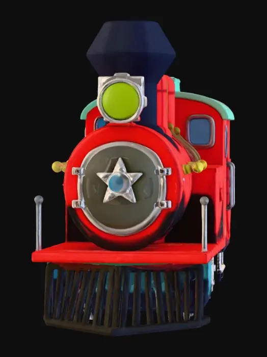 3D model for Red Cartoon Train
