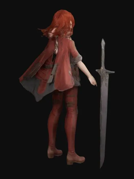 3D model for Valiant Warrior in the Open Field T pose, rigging ready, remove sword, 4k texture, cel shaded anime style, final fantasy 13, kingdomhearts 4 grapices. 