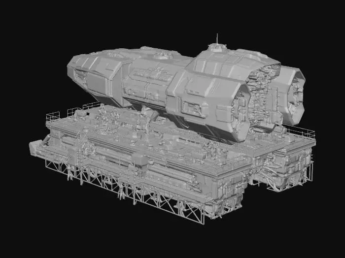 3D model for United Spaces Starship in the Hangar