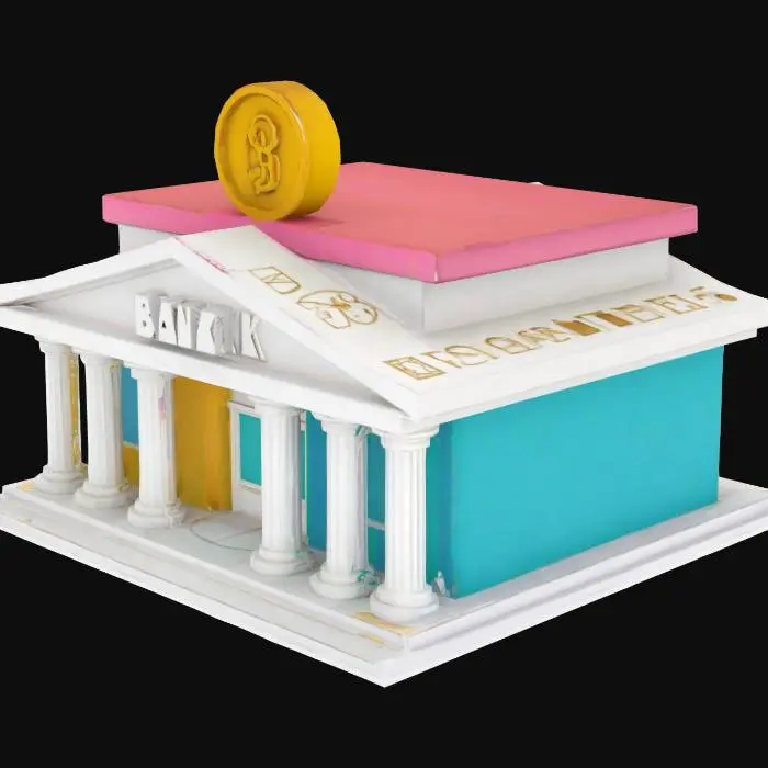 3D model for Colorful Bank Icon