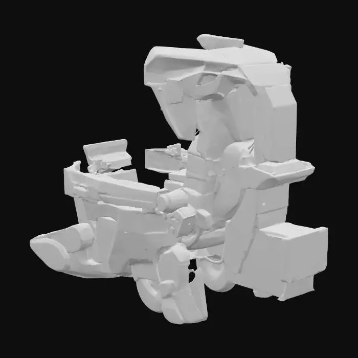 3D model for unicorn gundam cockpit dark