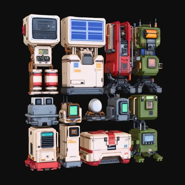 3D model for Futuristic Machinery Assemblage