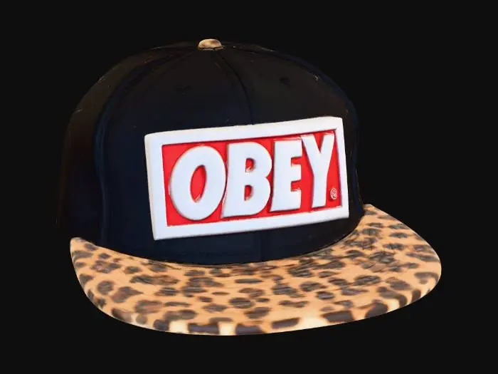 3D model for Obey Cap with Leopard Print Brim