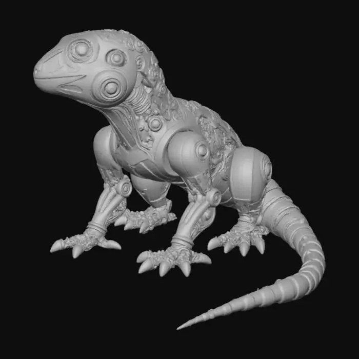3D model for Cyber Reptile in Alien Landscape
